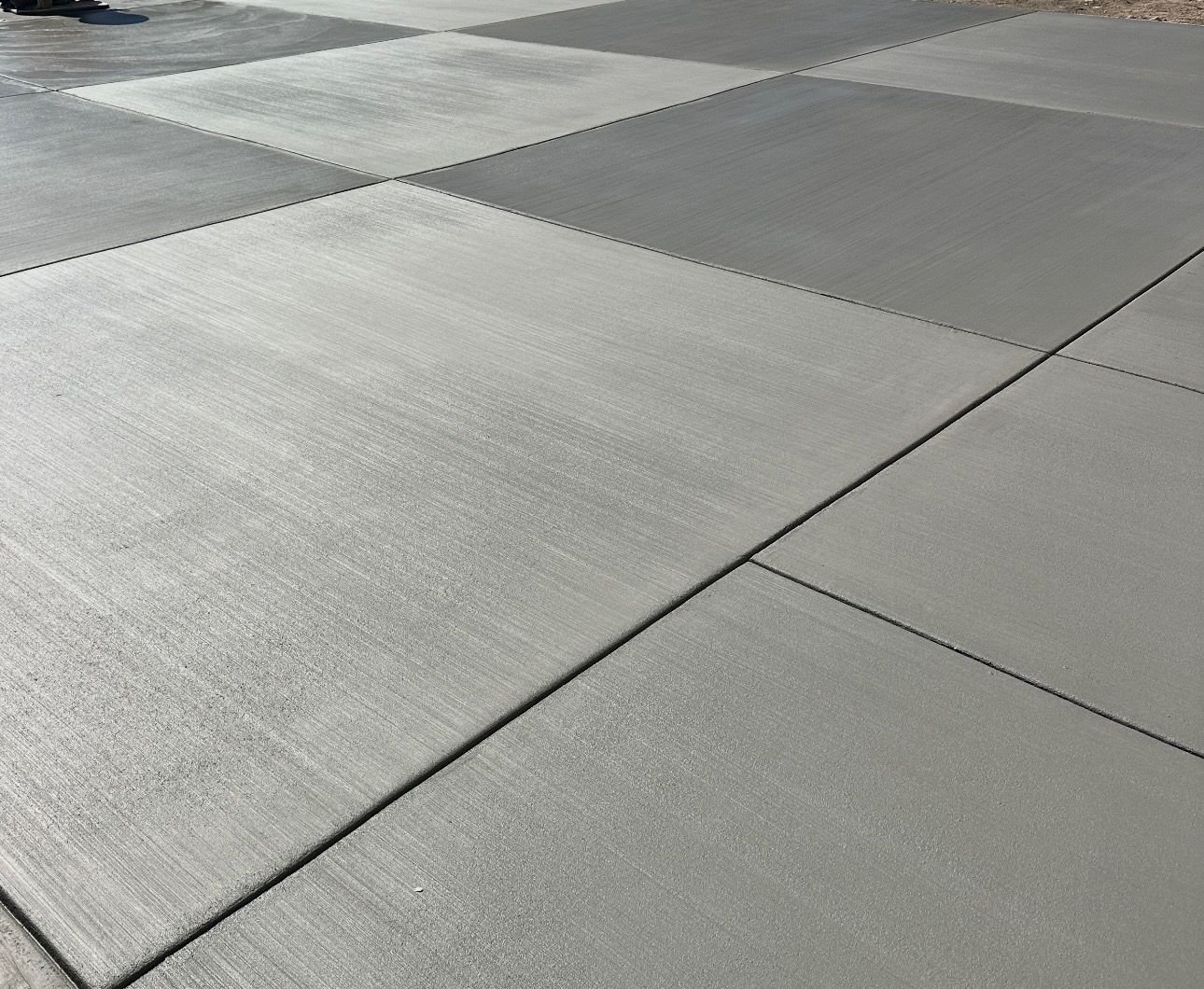 Checkerboard finished concrete slab