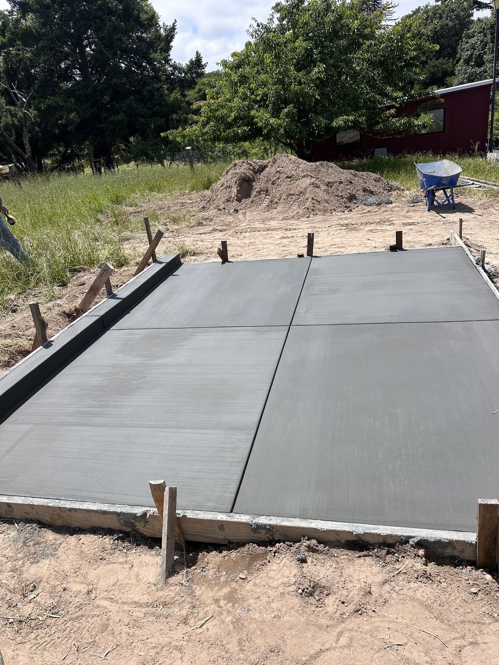 Finished concrete pad